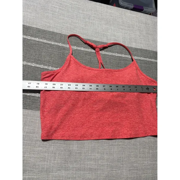 Calia Women Large Coral Pink Heathered Cropped Racerback Activewear Tank Top - Image 5