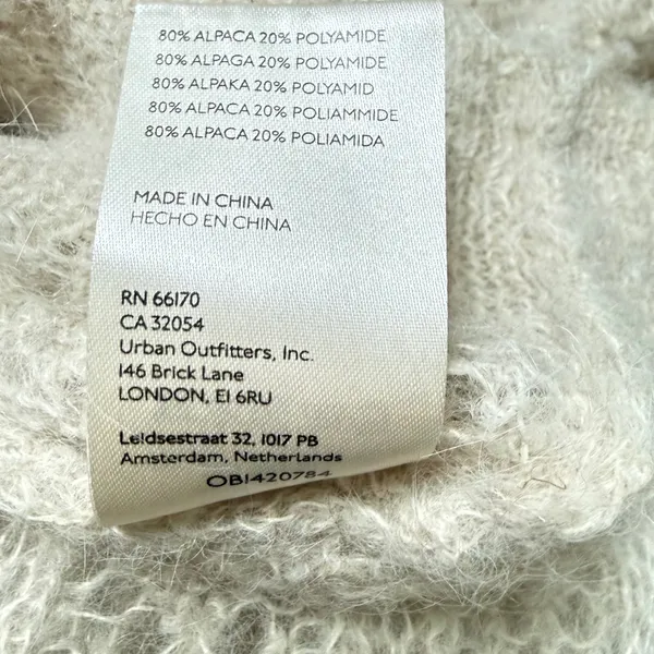 Free People Amelia Cardi Cream Alpaca Knit Button Front Cardigan Sweater S - Image 8