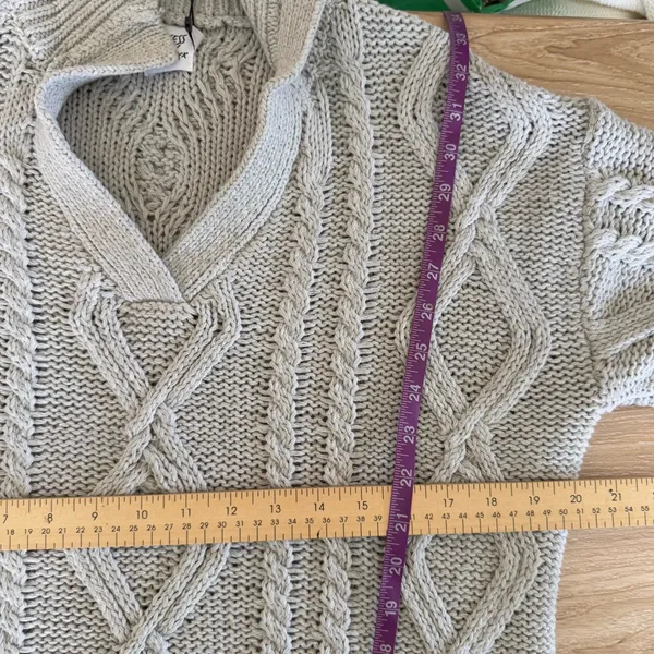 Princess Polly Small/Medium NEW Cavanaugh Sweater Collar Dress Grey Thick Preppy - Image 7