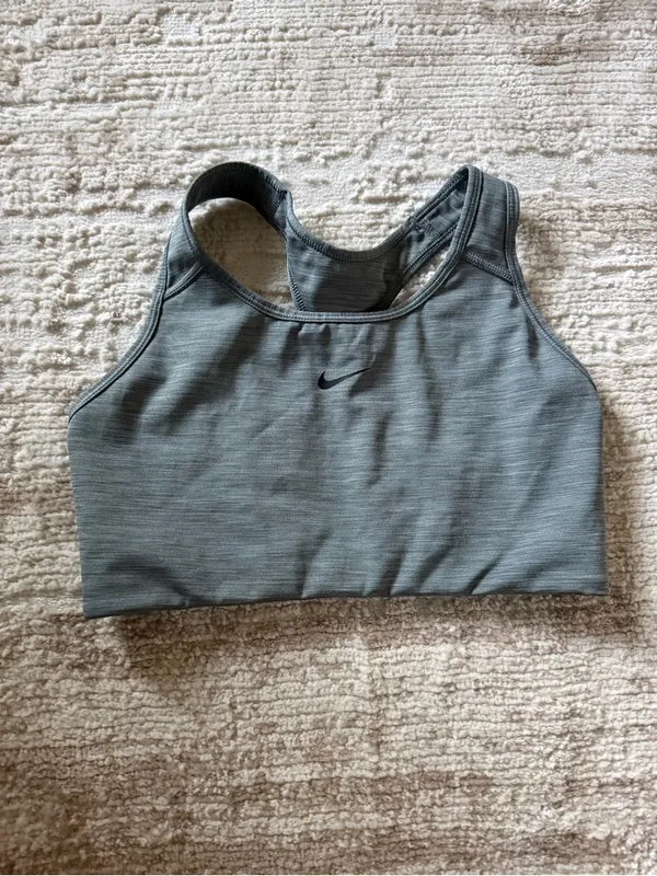 Nike Heather Grey Racerback Sports Bra - Image 3