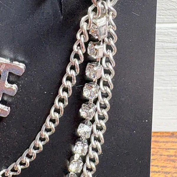 Silver Chain Ear Cuff with LOVE Design - Image 2