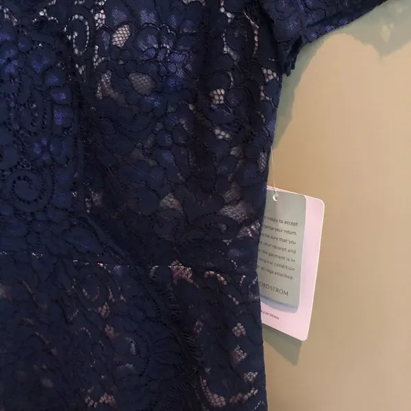 NWT J S‎ Collections Navy Lace Cocktail Dress Sz 2 - Image 6