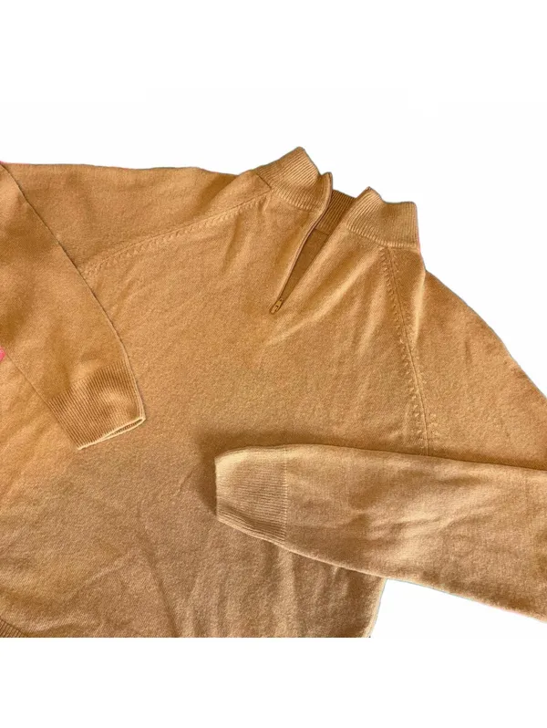 Studio Works Ultra Soft Women's S Camel Brown Half-Zip Sweater 100% Acrylic - Image 2