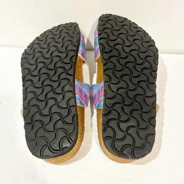 Birkenstock Birkis Size 6 Pink Plaid Double‎ Strap Buckle Sandal - Image 6