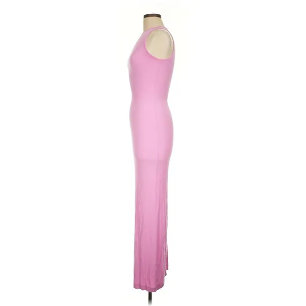 SKIMS Pink Sleeveless Bodycon Maxi Dress Stretchy Fitted Size M - Image 4