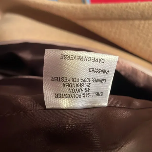 Calvin Klein Wool-Cashmere Single-Breasted Peacoat Women Size 16 - Image 3