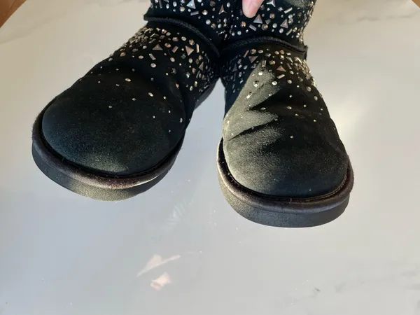 UGG Classic Galaxy Mini Bling Boot Black Suede Womens Size US9 MSRP $180 1103799 - Image 4