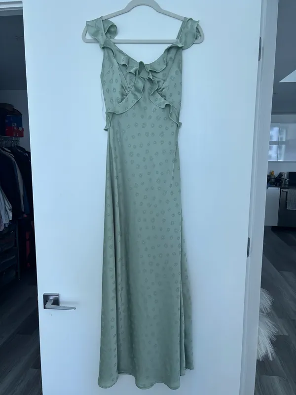 Macy's Green Floral Midi Dress - Image 2