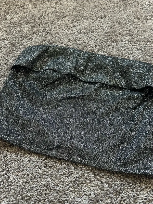 Metallic Black Sparkle Tube Top - Women's Mini - Image 2