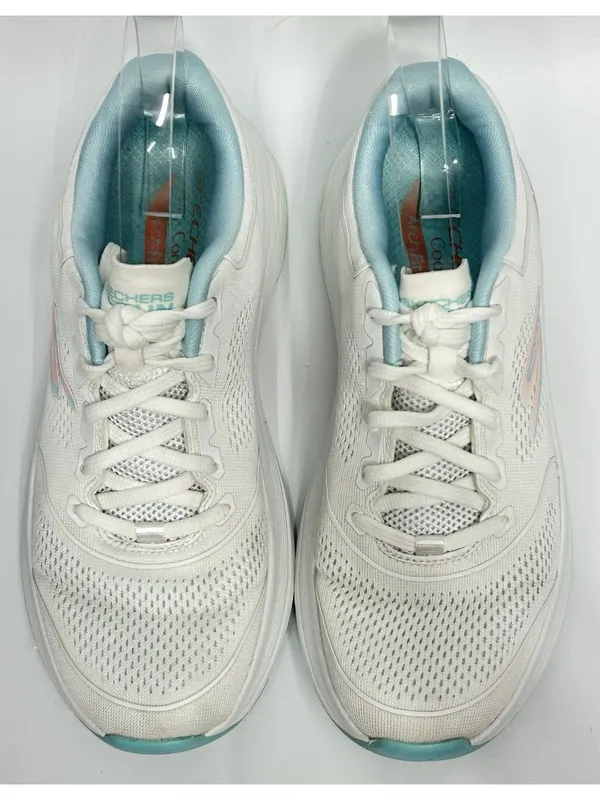 Skechers GOrun Max Cushion Slip-ins Shoes Womens Size 7.5 White Aqua 128923 EXC - Image 4