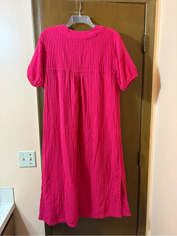 Lake Gauze Caftan Midi Dress in Heatwave - Image 4