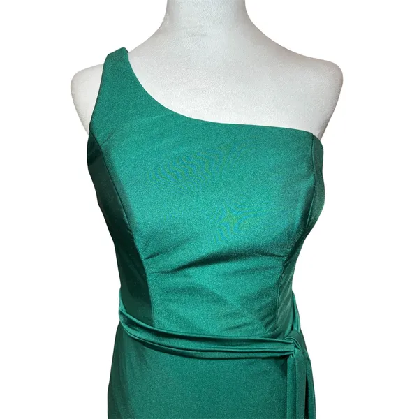 Cinderella Divine NWT Emerald Green One-Shoulder Gown Size M Formal Maxi‎ - Image 3