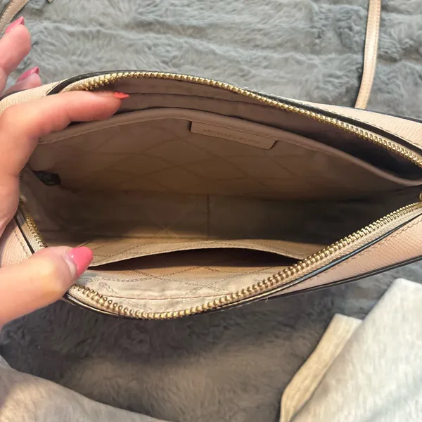 Michael Kors Baby Pink Saffiano Leather Crossbody Bag + Zip Wallet Set - Image 6