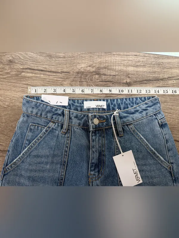 VERVET BY FLYING MONKEY HIGH RISE WIDE LEG CARGO‎ JEANS V3446 size 25 NWT - Image 7