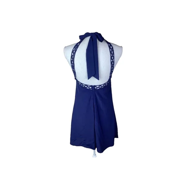 Lulus Any‎ Sway Shape or Form Navy Lace Halter Dress -Medium - Image 3
