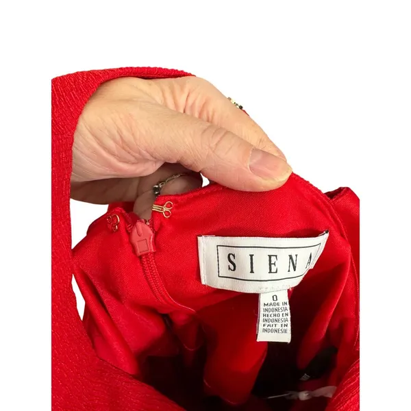 Sienna Halter‎ Ruched Draping Midi Dress Sz 0 Red Classic Cocktail Party Wedding - Image 10