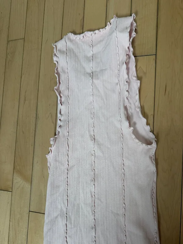 Free People Intimately Better This Way Tank Pale Pink Lettuce Edge Size XS/S NEW - Image 7