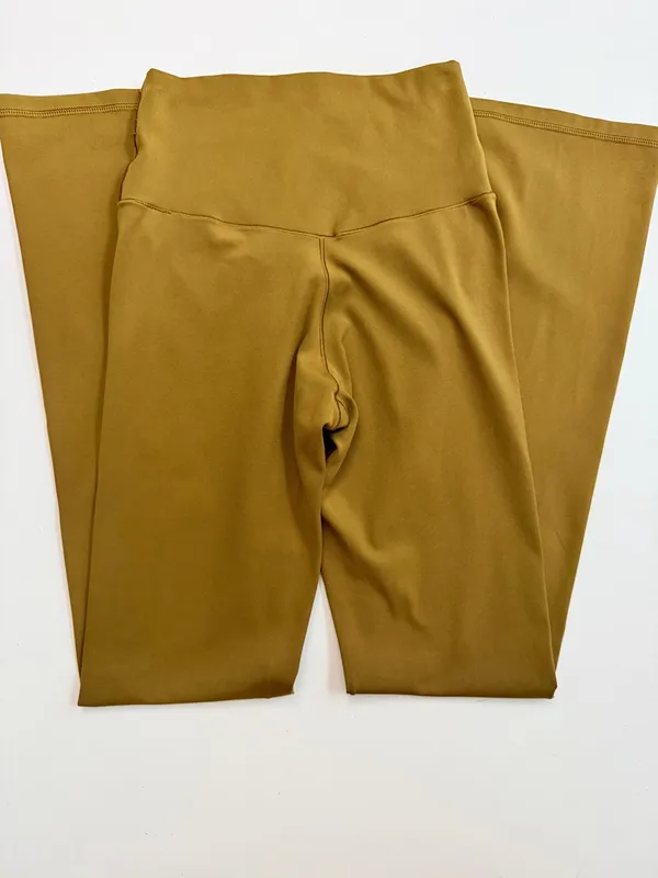 Aerie Offline Pants Leggings Flare Crossover Real Me High Rise Short Yellow - Image 5