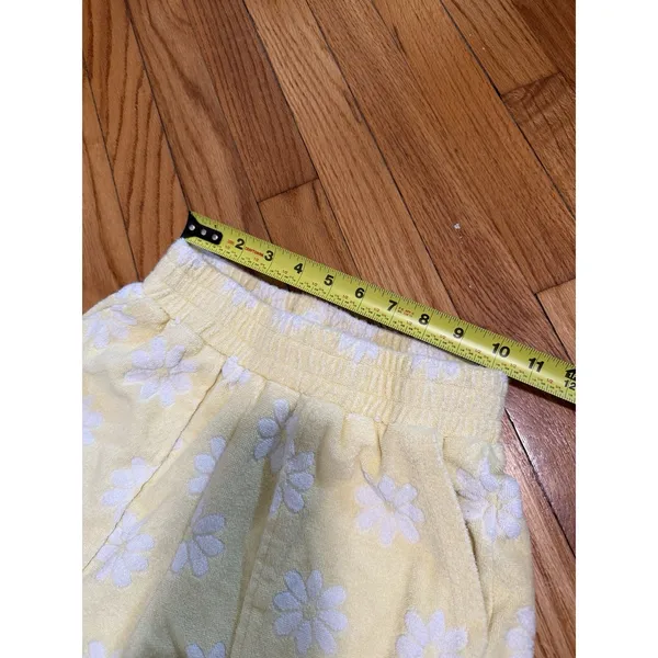YLLW Yellow Daisy Print Terry Cloth Shorts Size XS - Image 5