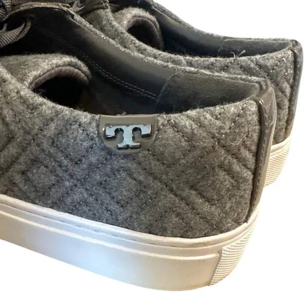 Tory Burch Marion Quilted Felt Sneakers Dovestone Grey 8‎ - Image 4