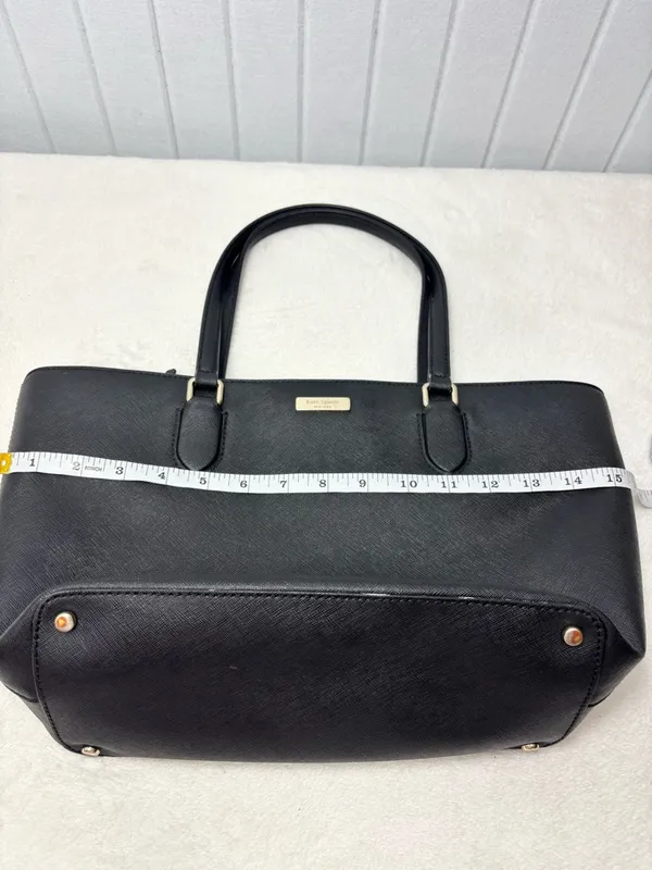 Kate Spade New York Leather Cow Black Saffiano Tote with Gold Plaque‎ - Image 12