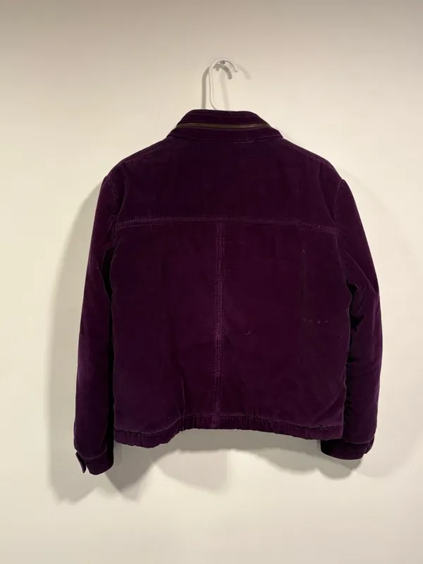 Vintage Braetan Purple Corduroy Bomber Jacket with Tan Collar - Image 7