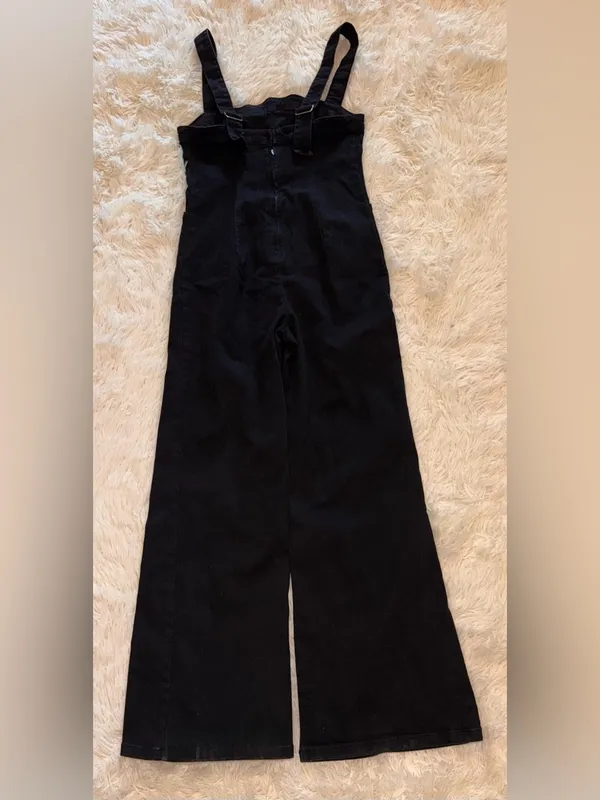 NEW, FREE PEOPLE We The Free Suns Out Bootcut Jumpsuit in Black Sz L - Image 7