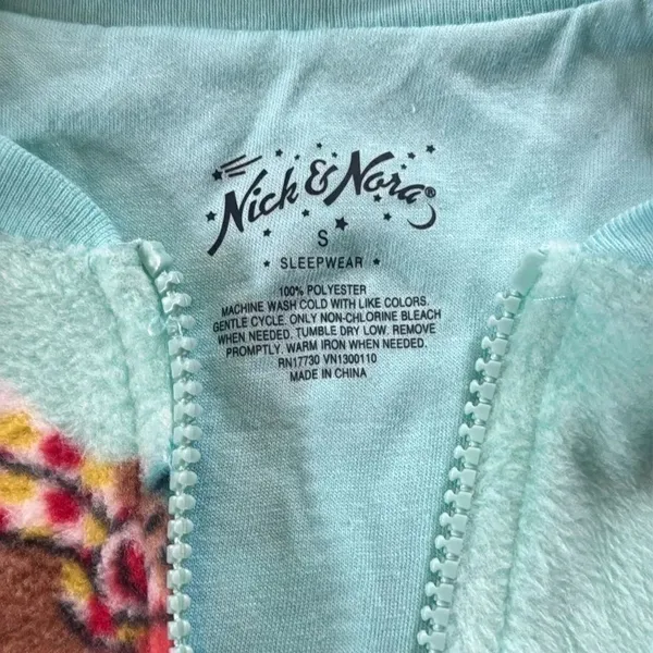 Nick & Nora Adult Teen Unisex Fleece One Piece Sock Monkeys Pajama Size S NWT - Image 10
