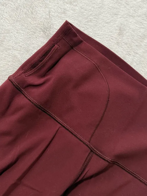 Lululemon High Rise Leggings Burgundy Maroon Yoga Pants Size 4 - Image 8