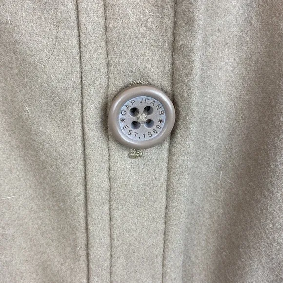 Gap Women's Tan Wool Blend Cropped Winter Pea Coat M - Image 4