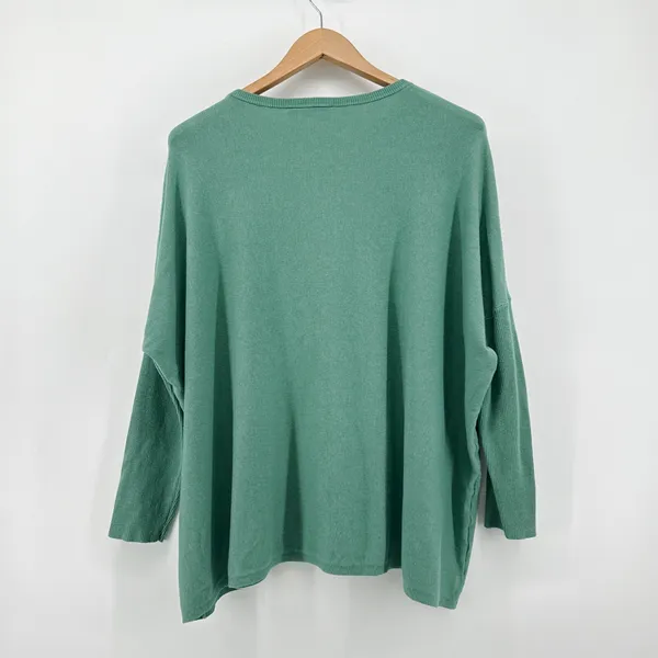 MASAI Women's Jadeite Fanacy Jumper Green Long Sleeve Relaxed Sweater‎ Large - Image 5