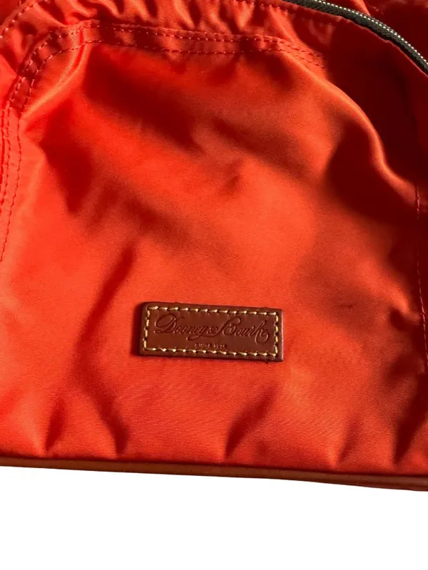 DOONEY & BOURKE Orange Brown Nylon Leather Drawstring Backpack - Image 12