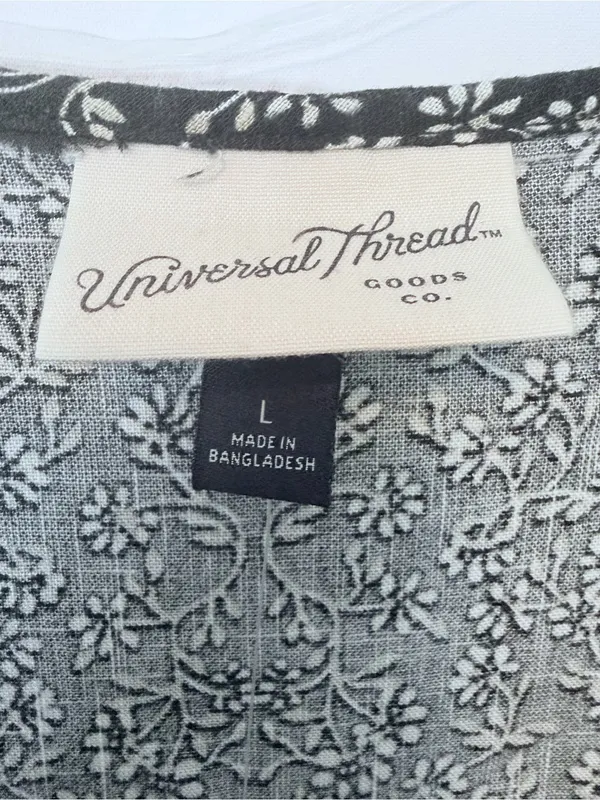 Universal Threads Black and White Puff Sleeve Mini A- Line Dress Size L NWT - Image 5
