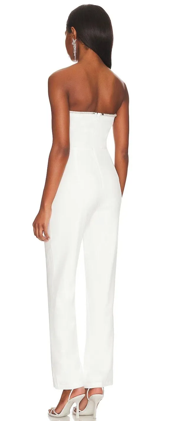 superdown NWT Revolve  Keke Strapless Jumpsuit in Ivory - Image 3