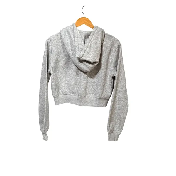 Refuge Fleece Womens Cropped Zip Up Hoodie Heather Gray XS 06-4016 - Image 2