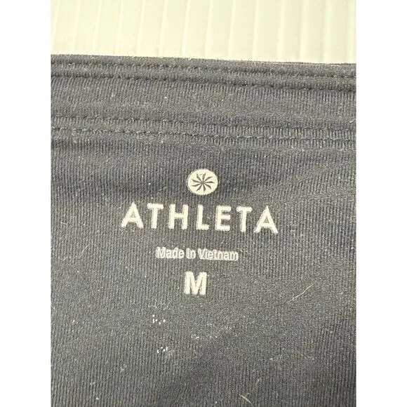 Athleta Black Cropped Athletic Leggings Performance Workout‎ Running Pants M - Image 4