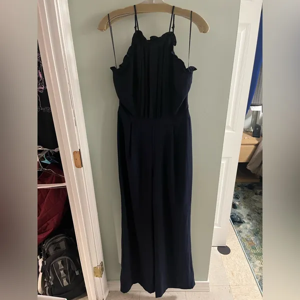 Anthropologie Adelyn Rae High Neck Navy Blue Jumpsuit - Image 5