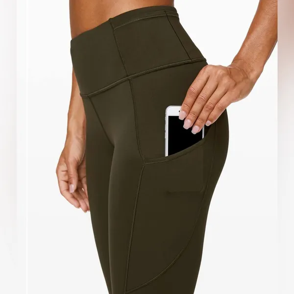 Lululemon Fast and Free Tight II 25" *Non-Reflective Nulux Dark Olive 4 - Image 3