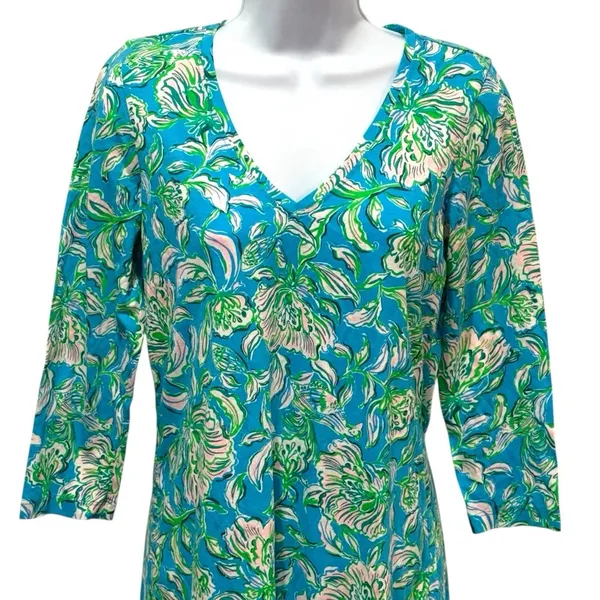 Lilly Pulitzer Tessa Dress‎ 3/4 Sleeve Resort Travel Coastal Vacation XXS - Image 3