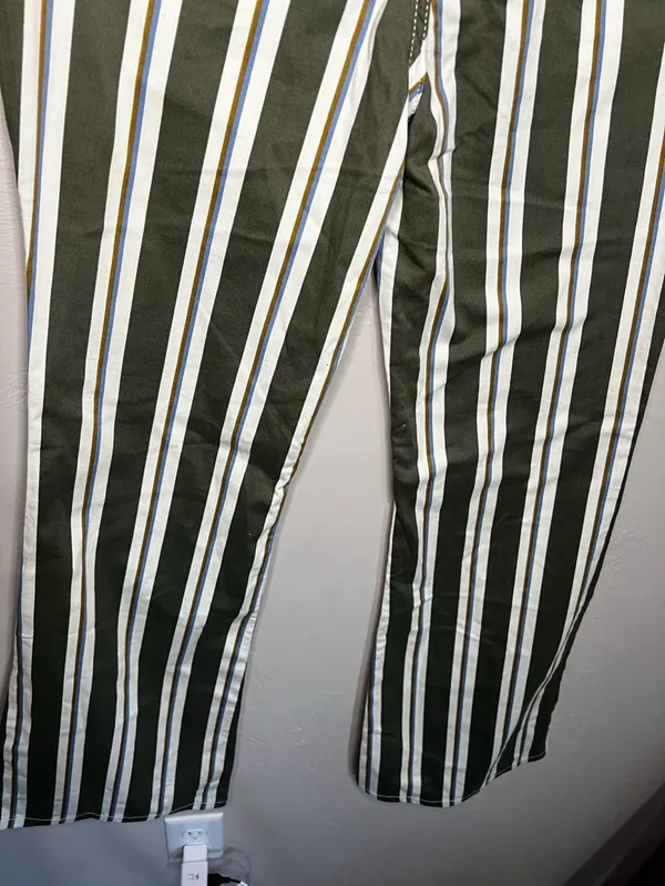 Wrangler NWT Fierce Moss Green Striped Flare Western Cowgirl‎ Boho Pants - Image 12