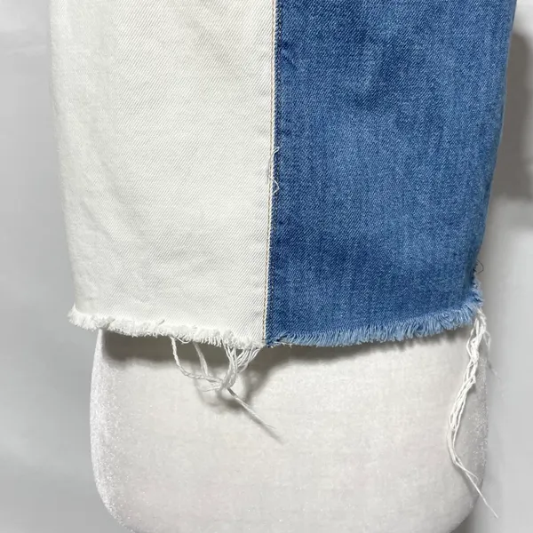 ZARA Patchwork 2-Tone Denim Raw Hem Tank Top Blue White Size Small 5575/012/400 - Image 15