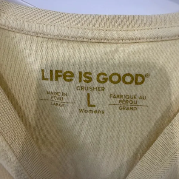 Life Is Good Yellow Beach Umbrella Graphic Tee - Image 3