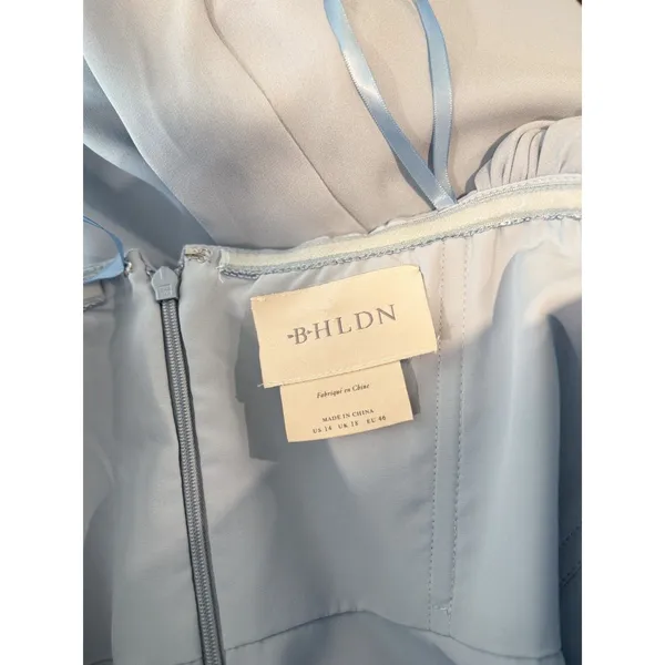 NWT BHLDN Dress Blue Munroe Georgette Maxi Off Shoulder Formal Bridesmaid Sz 14 - Image 8
