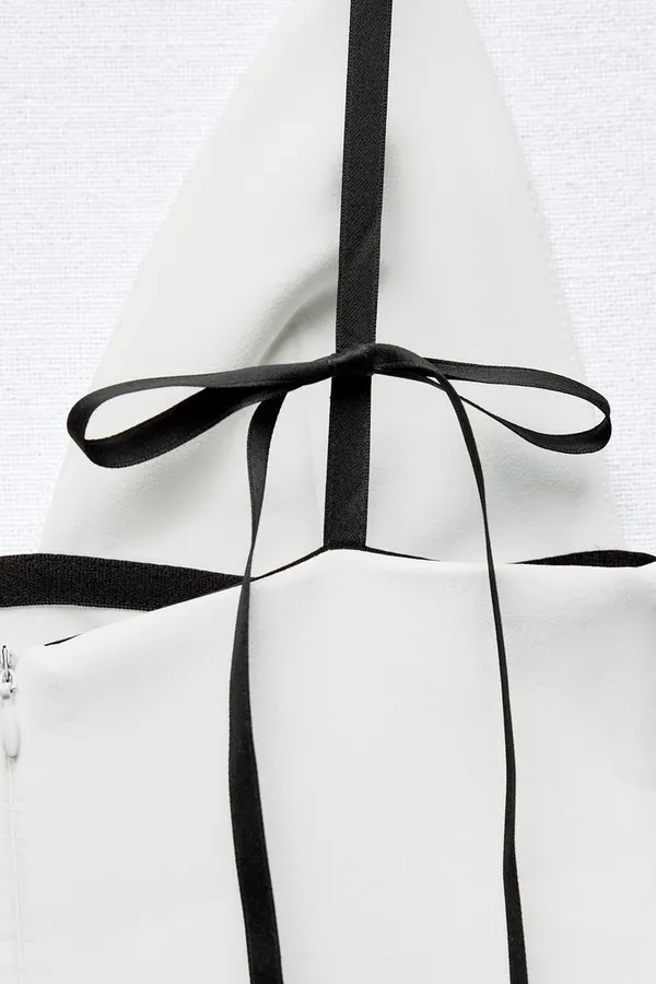 dress mini fitted bodycon white bow wedding party contain evening - Image 17