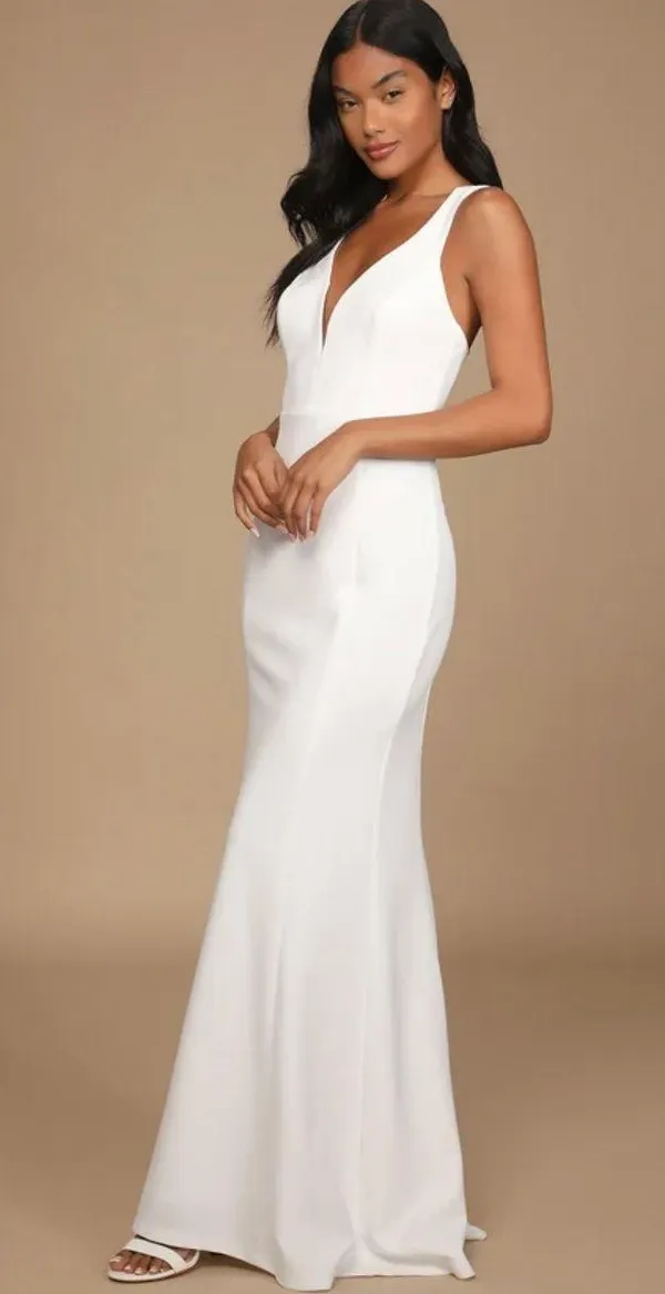 Lulus NWOT Forever Crush White Mermaid Maxi Dress Size XS - Image 4