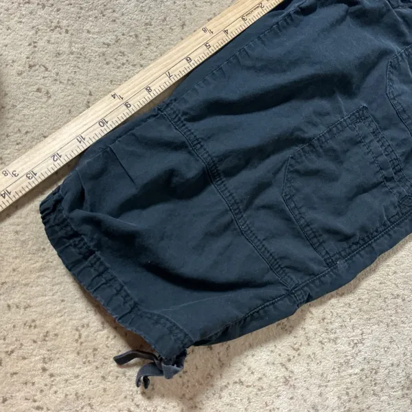 Ex Supplies Y2K Utility Cargo Capri Pants Womens 8 Black Gorpcore Cotton - Image 2