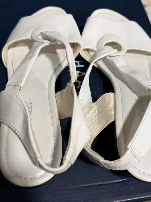 Easy Street Women’s White Slingback Sandals Open Toe Hook & Loop 8W Size 8 - Image 3