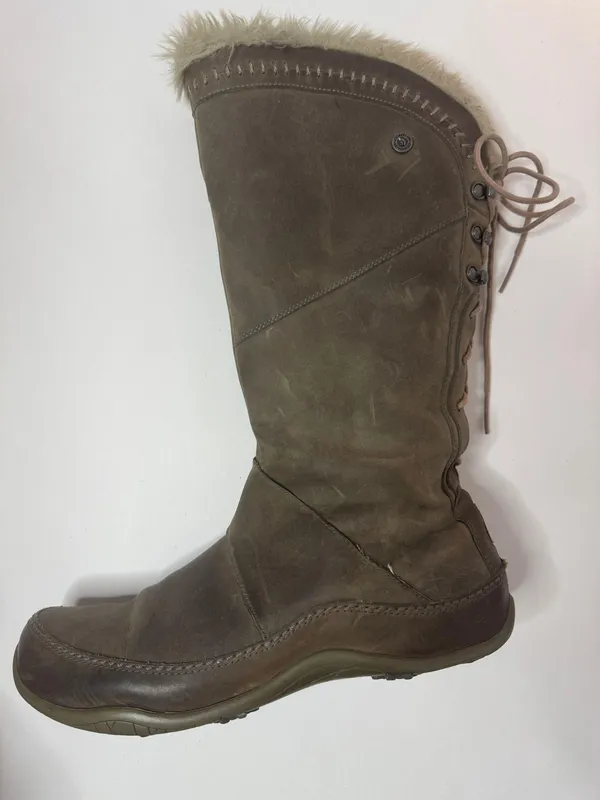 Primaloft Gray Distressed Leather Boots Size 8.5 - Image 4