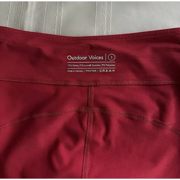 Outdoor Voices Red 2-Piece Activewear Set Racerback Sports Bra + Shorts S - Image 16