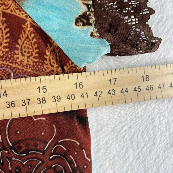 Vintage Y2K 2000's Agenda Small S Top Babydoll Lace Woodland‎ Forrest Goblincore - Image 7